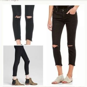 Free People Black Cropped Jeans